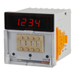 FM4M-1P4  72x72 4 Hane 100-240VAC 1 Setli Tambur Butonlu Dijital Sayıcı